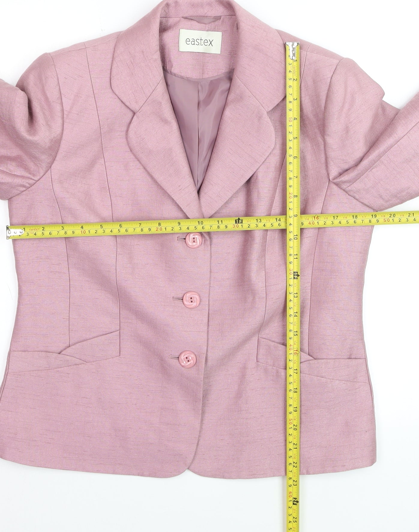 Eastex Womens Pink Single-Breasted Tailored Blazer UK 10