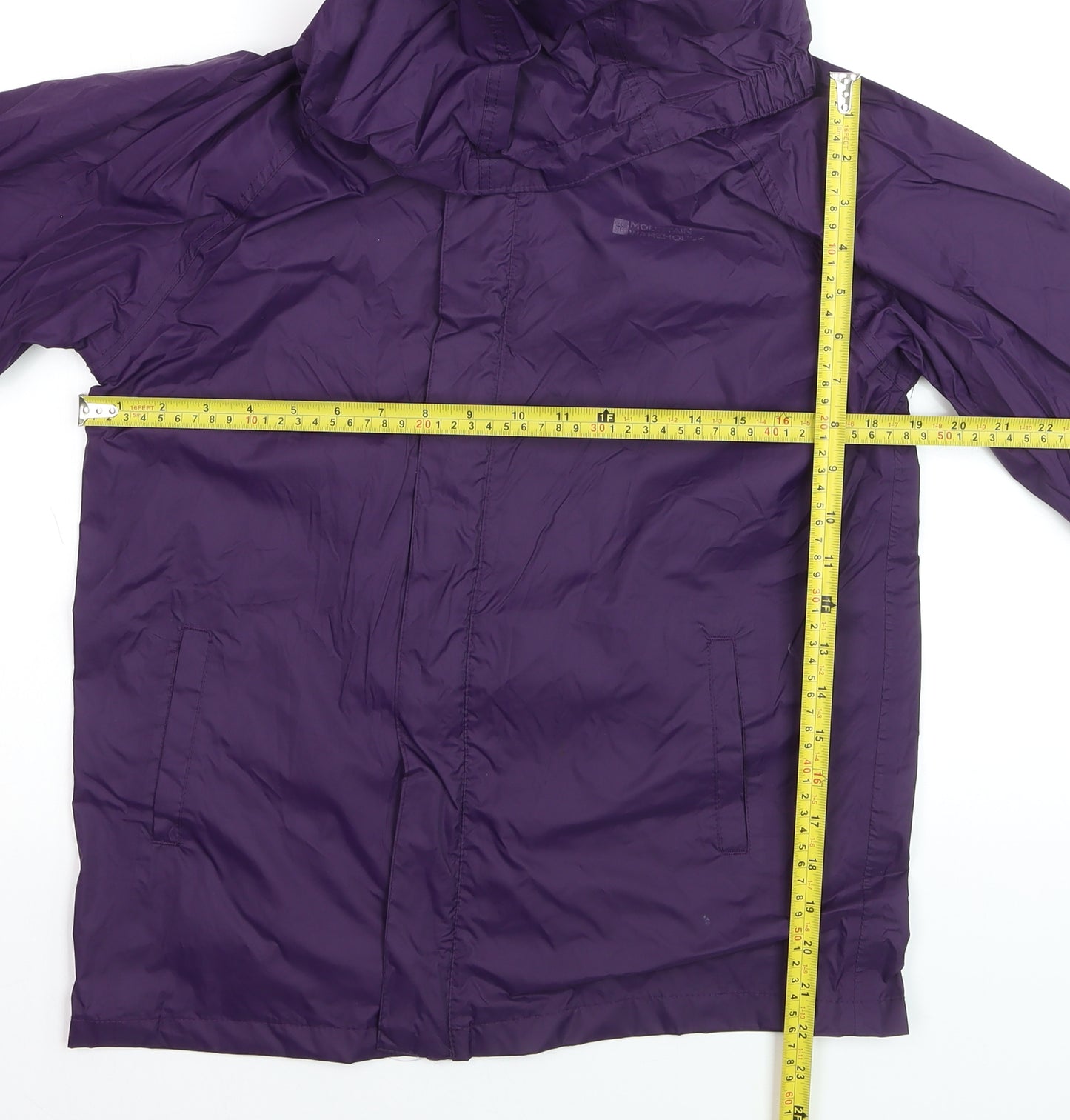 Mountain Warehouse Girls Purple Waterproof Hooded Rain Coat 13 Years