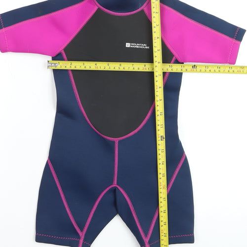 Mountain Warehouse Girls Blue Pink Short Sleeve Wetsuit 3-4 Years Water Sports