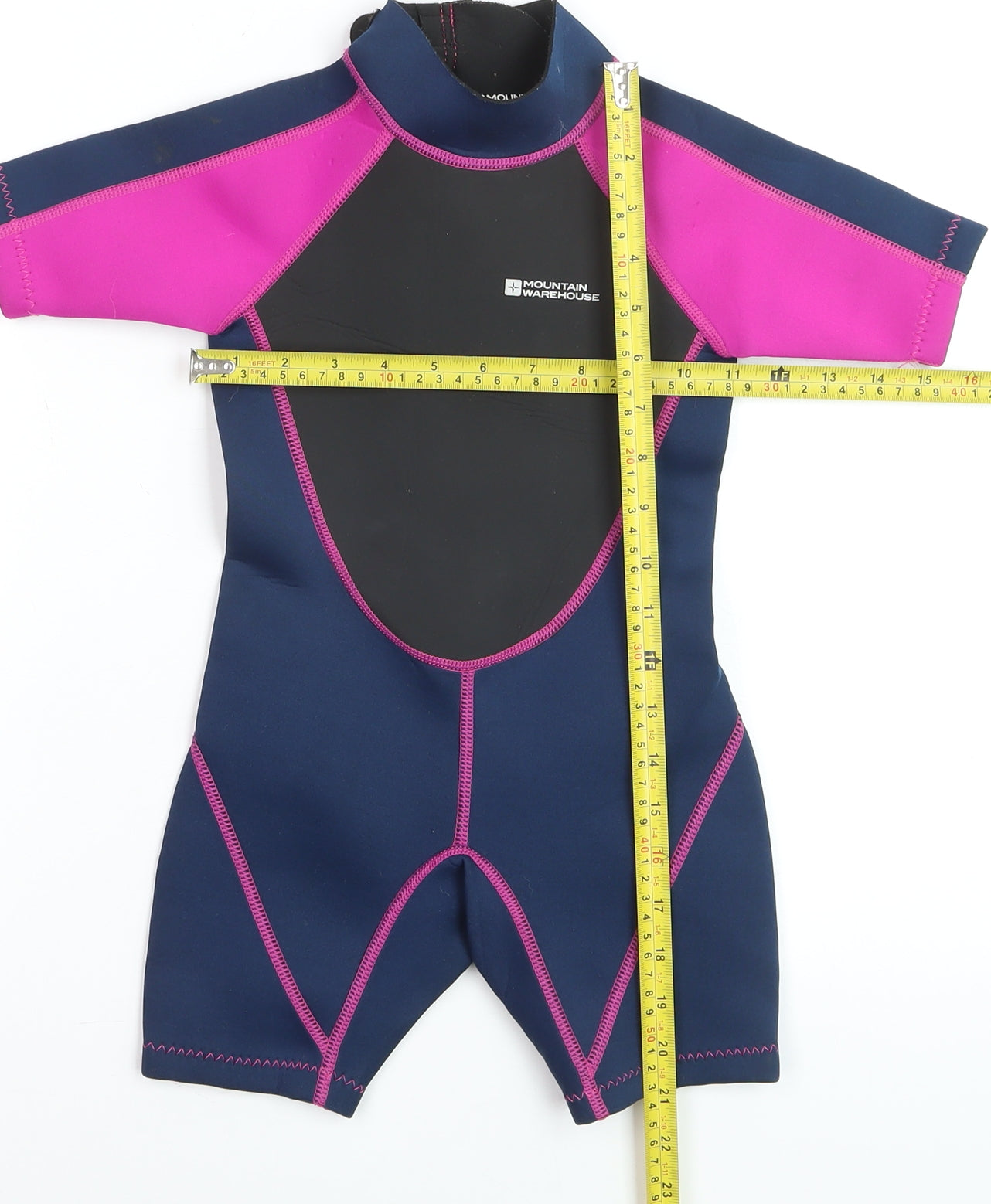 Mountain Warehouse Girls Blue Pink Short Sleeve Wetsuit 3-4 Years Water Sports