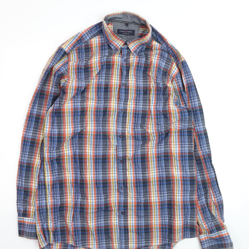 Casa Moda Men's Multicoloured Check Cotton Long Sleeve Shirt L