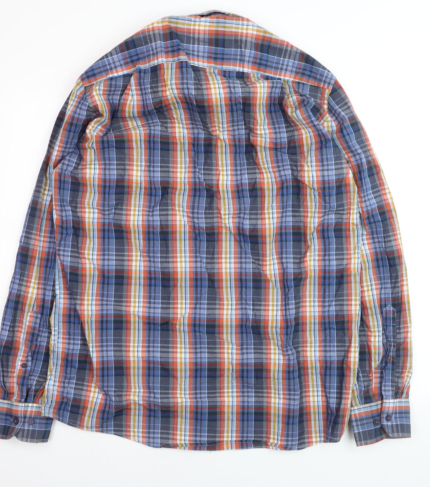 Casa Moda Men's Multicoloured Check Cotton Long Sleeve Shirt L