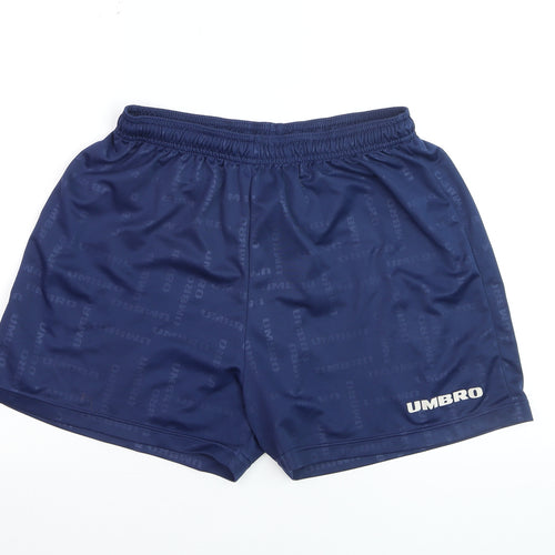 Umbro Boys Blue L Athletic Football Shorts 91cm Quick Dry Polyester