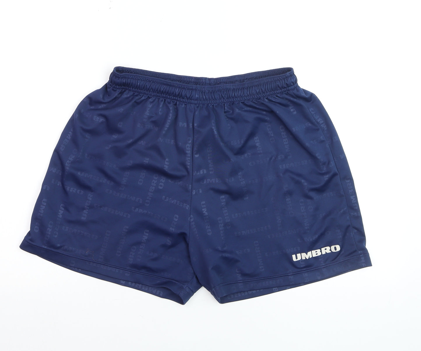 Umbro Boys Blue L Athletic Football Shorts 91cm Quick Dry Polyester