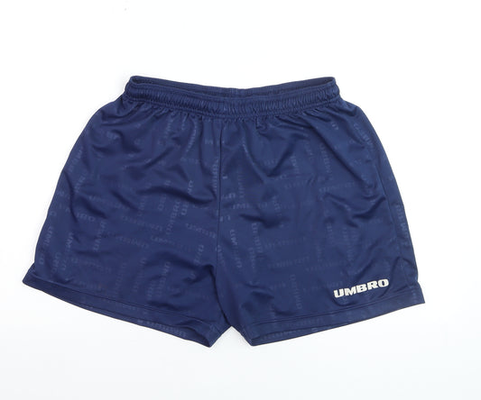 Umbro Boys Blue L Athletic Football Shorts 91cm Quick Dry Polyester