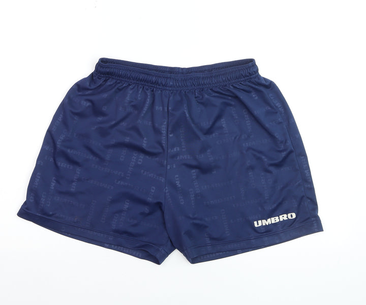 Umbro Boys Blue L Athletic Football Shorts 91cm Quick Dry Polyester