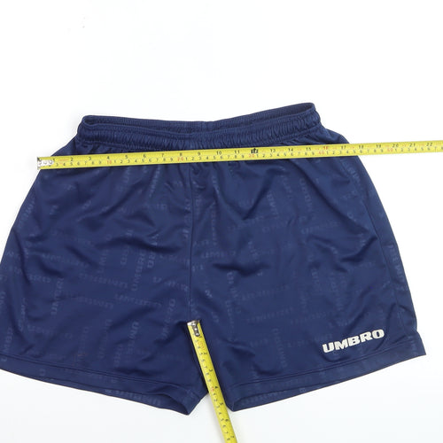 Umbro Boys Blue L Athletic Football Shorts 91cm Quick Dry Polyester
