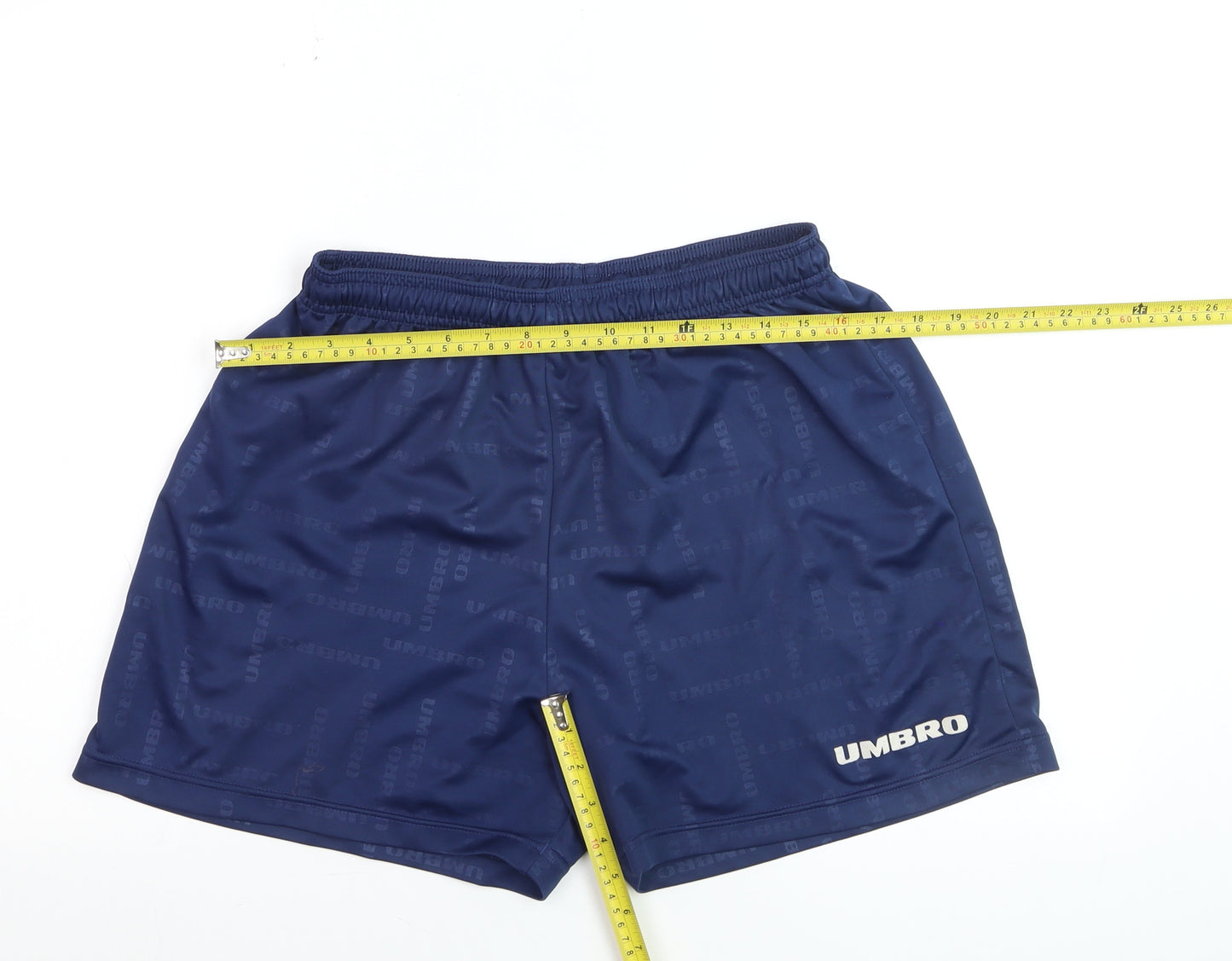 Umbro Boys Blue L Athletic Football Shorts 91cm Quick Dry Polyester