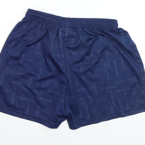 Umbro Boys Blue L Athletic Football Shorts 91cm Quick Dry Polyester