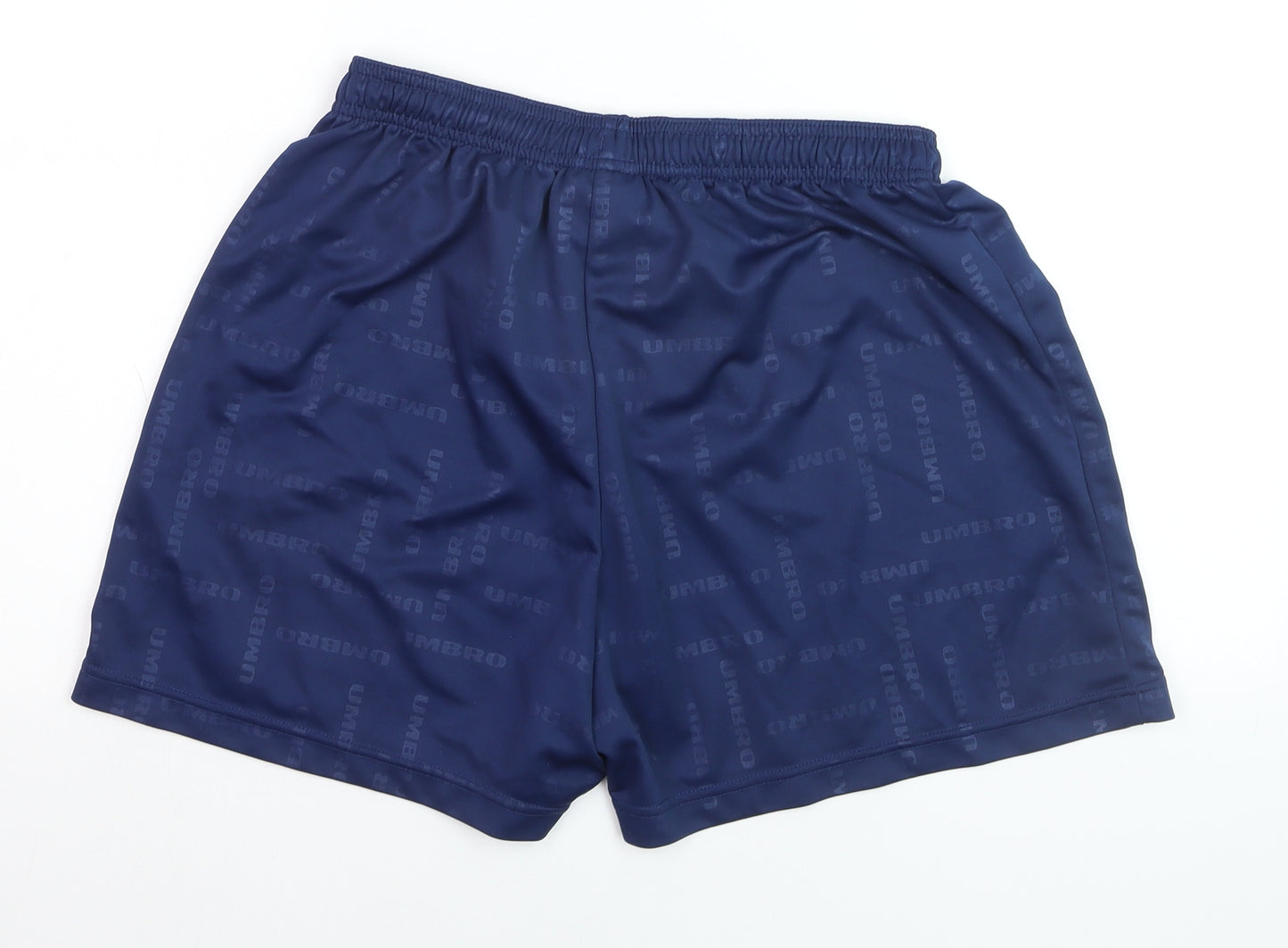 Umbro Boys Blue L Athletic Football Shorts 91cm Quick Dry Polyester