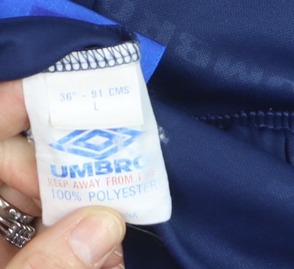 Umbro Boys Blue L Athletic Football Shorts 91cm Quick Dry Polyester