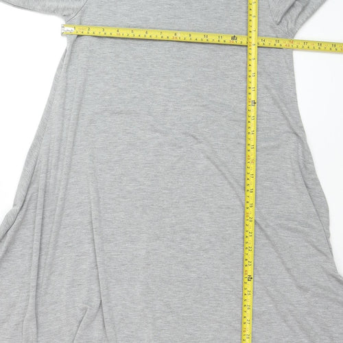 Boohoo Women’s Grey Long Sleeve Jersey T-Shirt Size 10