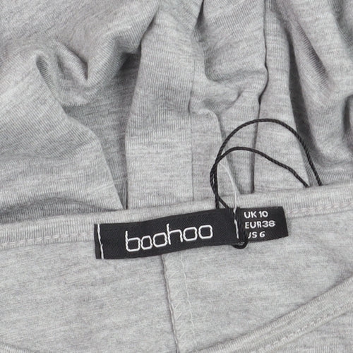 Boohoo Women’s Grey Long Sleeve Jersey T-Shirt Size 10