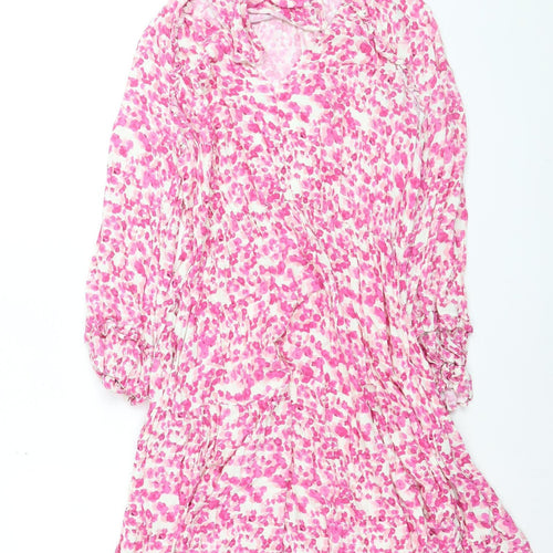 Gallery Women's Pink Floral A-Line Short Dress Size 12