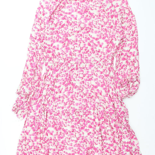 Gallery Women's Pink Floral A-Line Short Dress Size 12