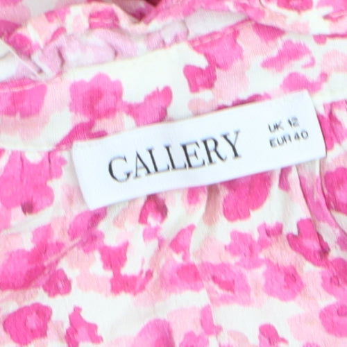 Gallery Women's Pink Floral A-Line Short Dress Size 12