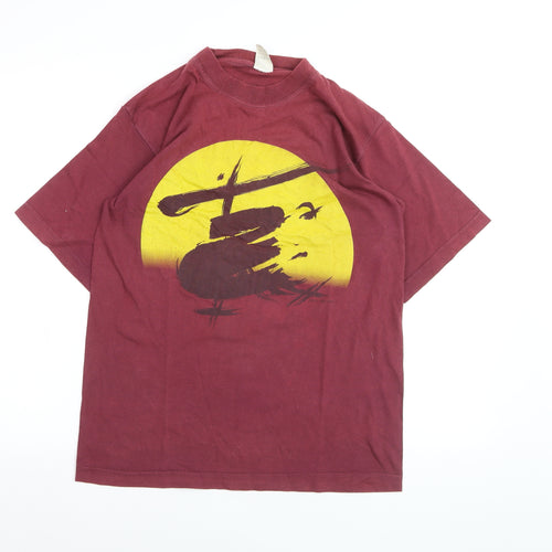 Dewynters Men's Burgundy Miss Saigon Graphic Cotton T-Shirt Medium