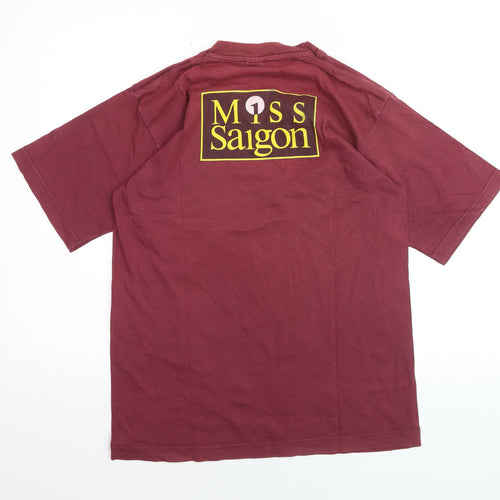 Dewynters Men's Burgundy Miss Saigon Graphic Cotton T-Shirt Medium