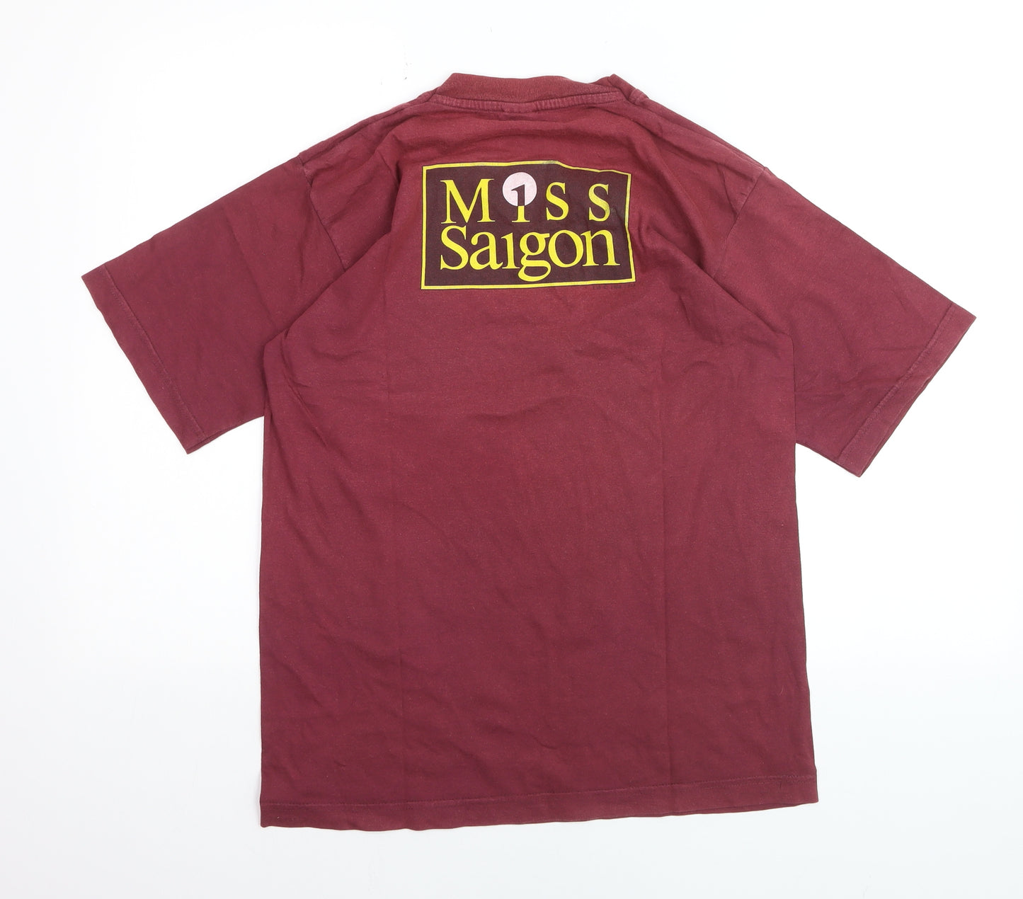 Dewynters Men's Burgundy Miss Saigon Graphic Cotton T-Shirt Medium
