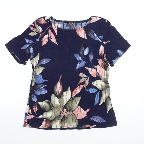 Saloos Women's Multicoloured Floral Short Sleeve Jersey Top UK 12
