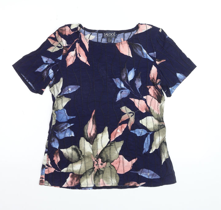 Saloos Women's Multicoloured Floral Short Sleeve Jersey Top UK 12