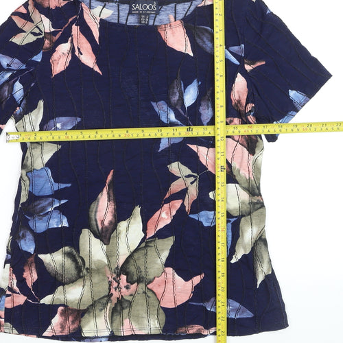 Saloos Women's Multicoloured Floral Short Sleeve Jersey Top UK 12