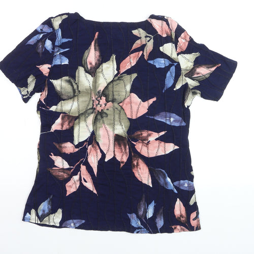 Saloos Women's Multicoloured Floral Short Sleeve Jersey Top UK 12