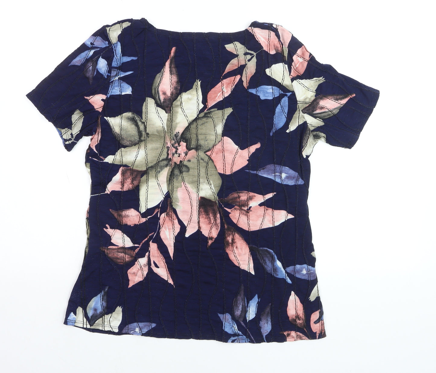 Saloos Women's Multicoloured Floral Short Sleeve Jersey Top UK 12