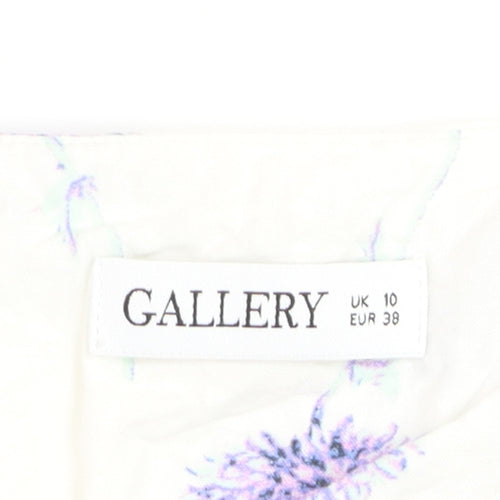 Gallery Women’s White Floral Lace Trim Blouse UK 10