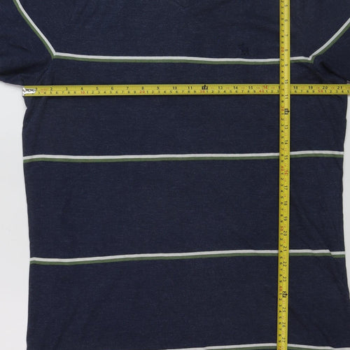 Abercrombie & Fitch Men's Navy Striped V-Neck T-Shirt XXL Classic Fit