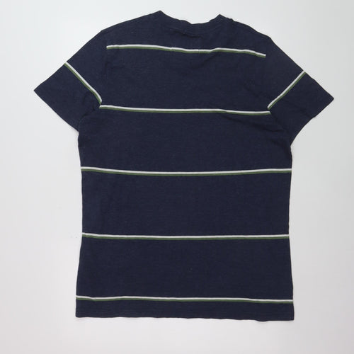 Abercrombie & Fitch Men's Navy Striped V-Neck T-Shirt XXL Classic Fit