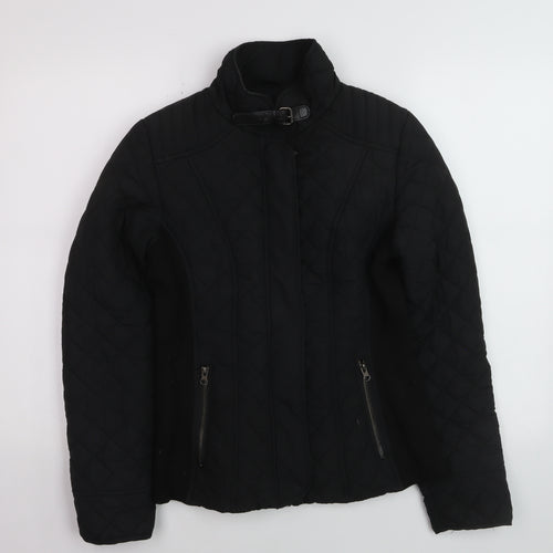 Dunnes Women's Black Quilted Short Jacket Size 10