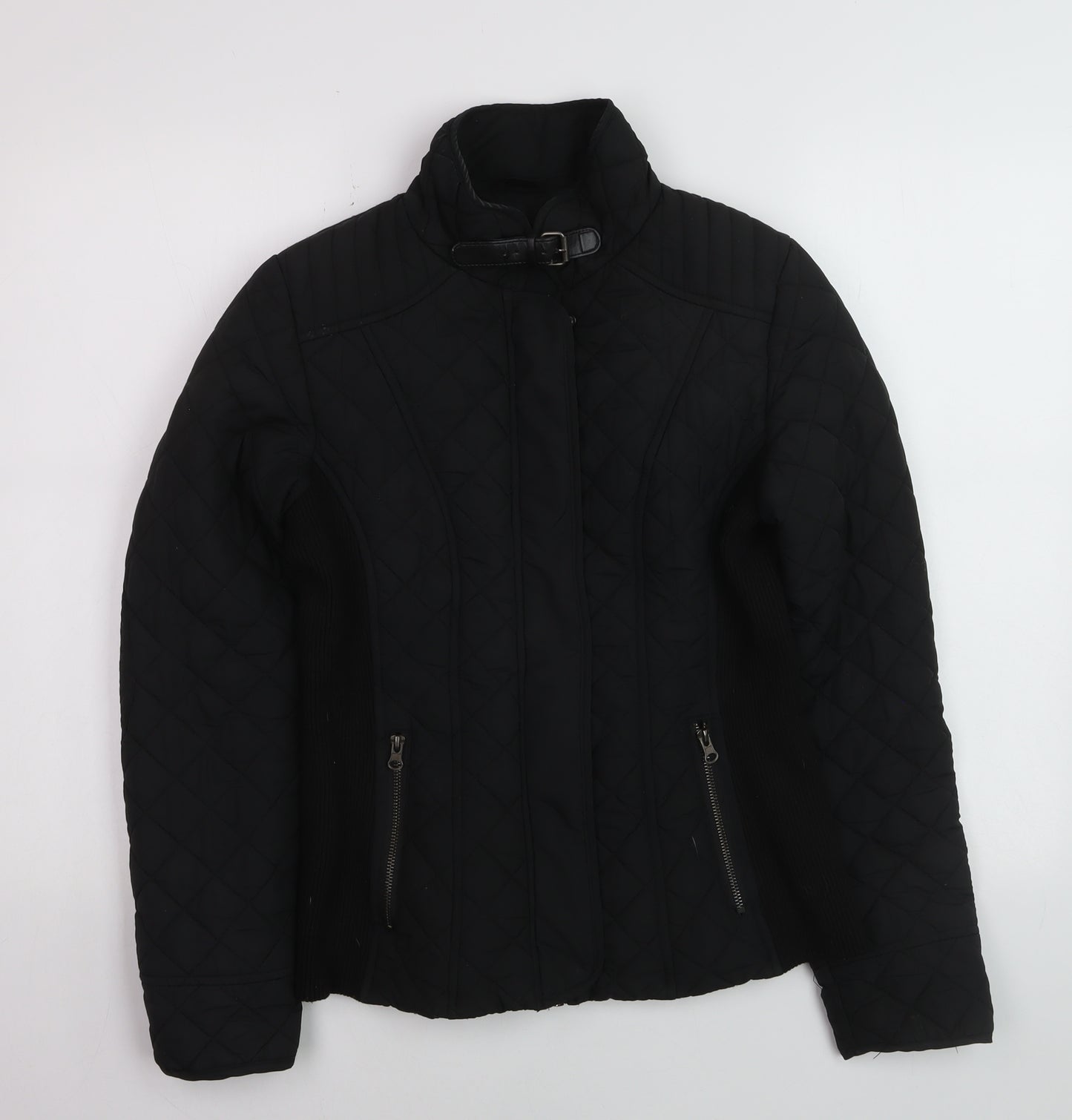 Dunnes Women's Black Quilted Short Jacket Size 10