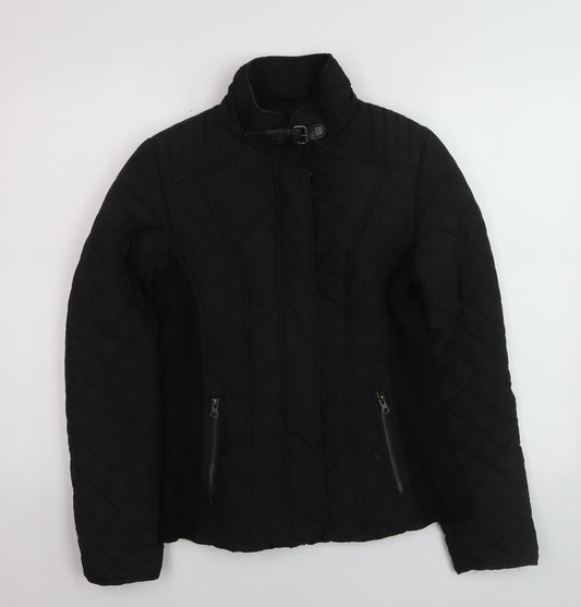 Dunnes Women's Black Quilted Short Jacket Size 10
