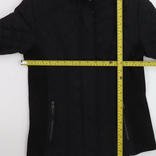 Dunnes Women's Black Quilted Short Jacket Size 10
