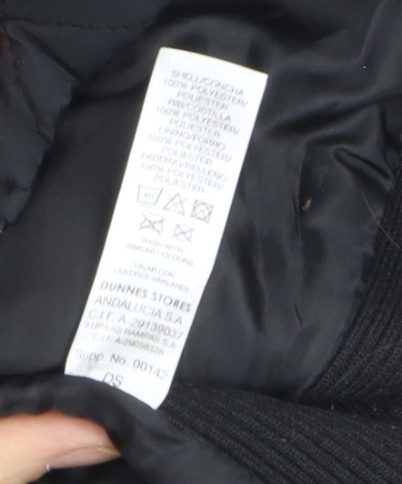 Dunnes Women's Black Quilted Short Jacket Size 10