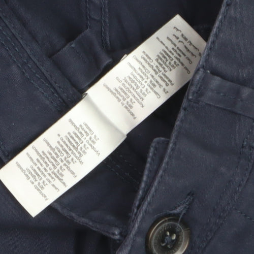 Next Women's Blue Slim Fit Chino Trousers 32S Cotton Blend