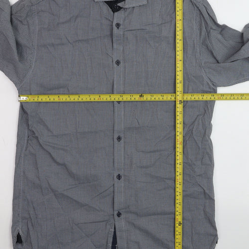 Jack & Jones Men’s Blue Check Premium Long Sleeve Button-Up Shirt L