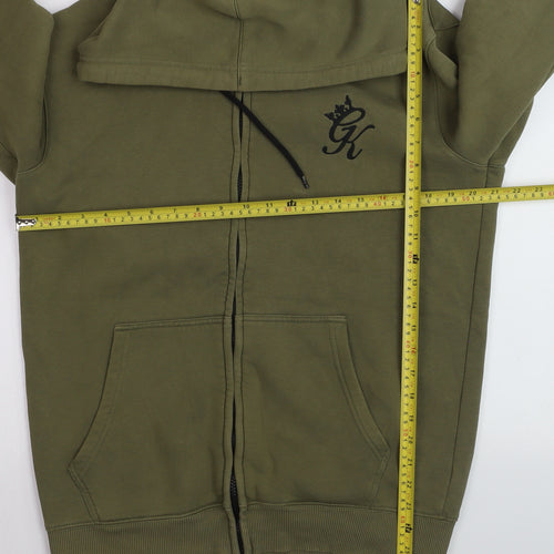 Gym King Men's Green Full Zip Hoodie Size L Cotton Blend