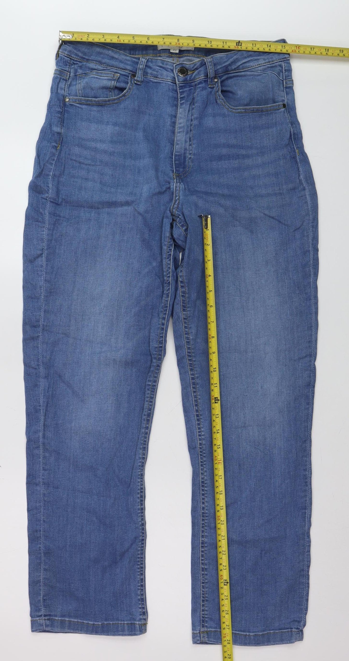 Koala Bay Women's Blue Straight Leg Stretch Jeans Size 14
