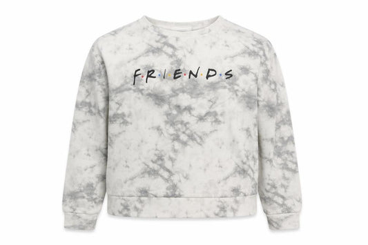 Front view of George girls’ grey tie dye friends sweatshirt jumper 13-14 years