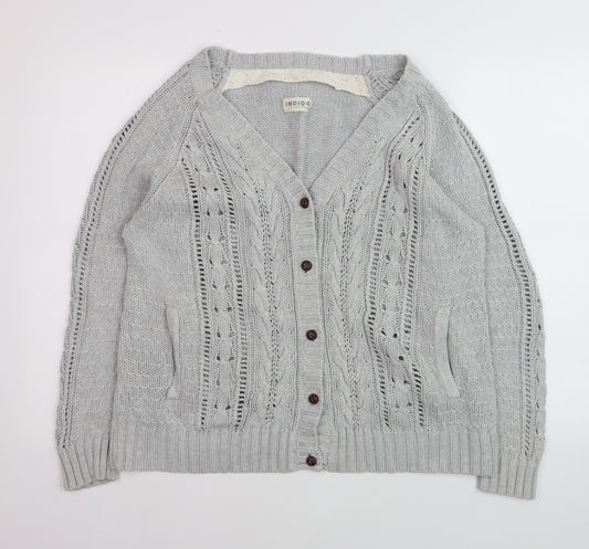 Marks and Spencer Women’s Grey Cable Knit Cotton Cardigan Size 20