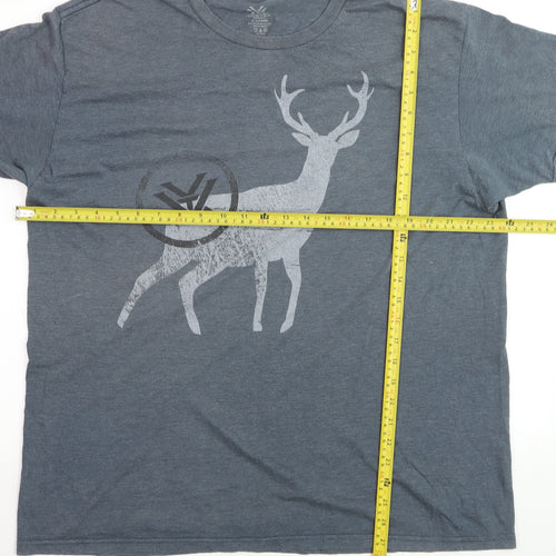 Vortex Men's Grey XL Graphic Deer Lightweight Cotton Blend T-Shirt