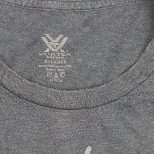 Vortex Men's Grey XL Graphic Deer Lightweight Cotton Blend T-Shirt