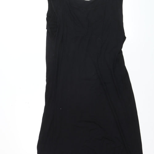Joie Women’s Black Beaded Scoop Neck Sleeveless Shift Dress L