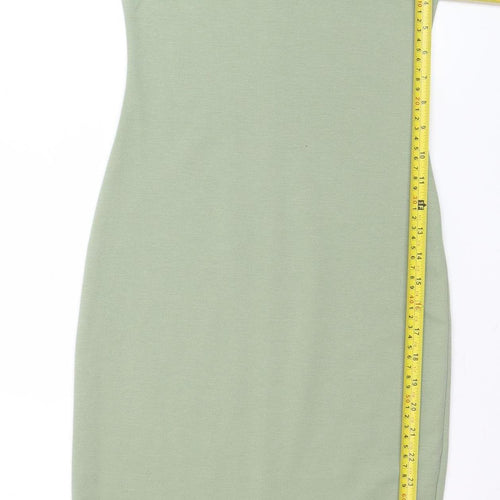 Zara Women Green Bodycon Jersey Sleeveless Dress Size 8