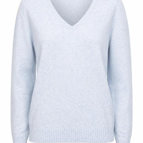 Vila Women Blue V-Neck Long Sleeve Knit Jumper Size 12