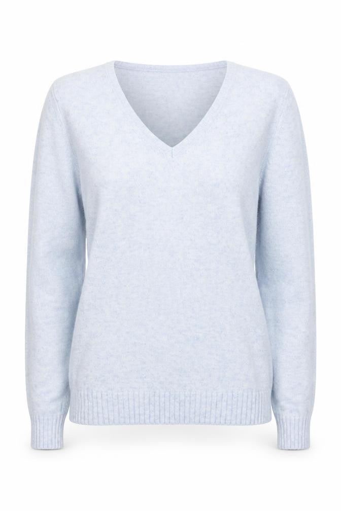 Vila Women Blue V-Neck Long Sleeve Knit Jumper Size 12