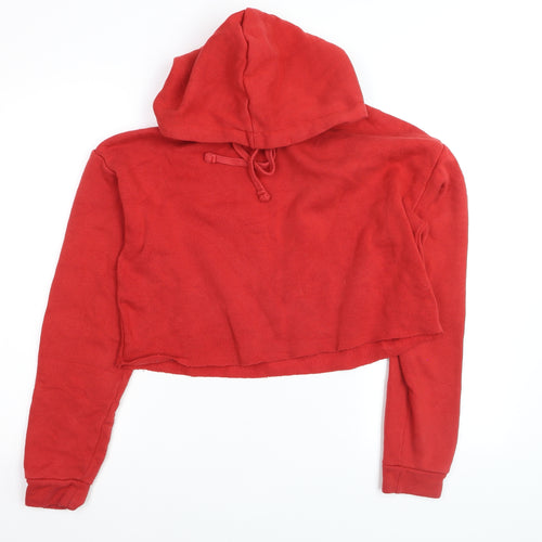 Tally Weijl Womens Red Cropped Pullover Hoodie Size M