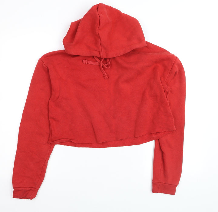 Tally Weijl Womens Red Cropped Pullover Hoodie Size M
